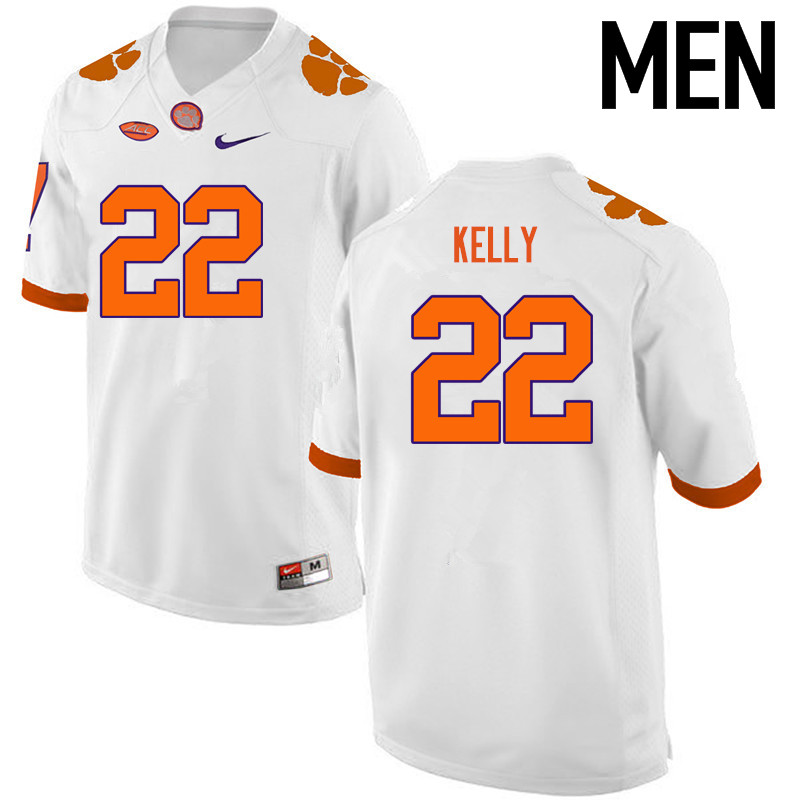 Men Clemson Tigers #22 Xavier Kelly College Football Jerseys-White